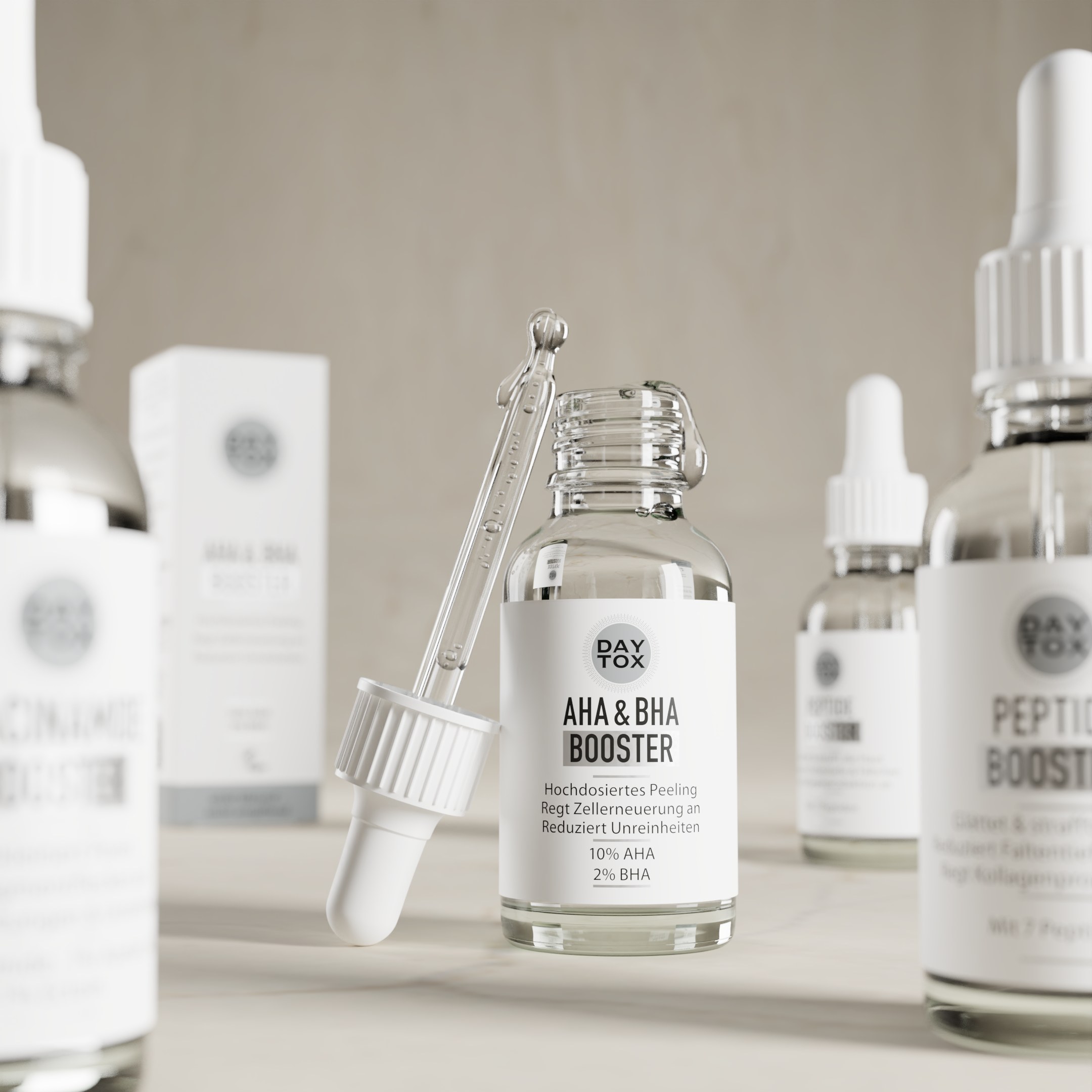 DAYTOX AHA BHA Booster mit angelehnter Pipette