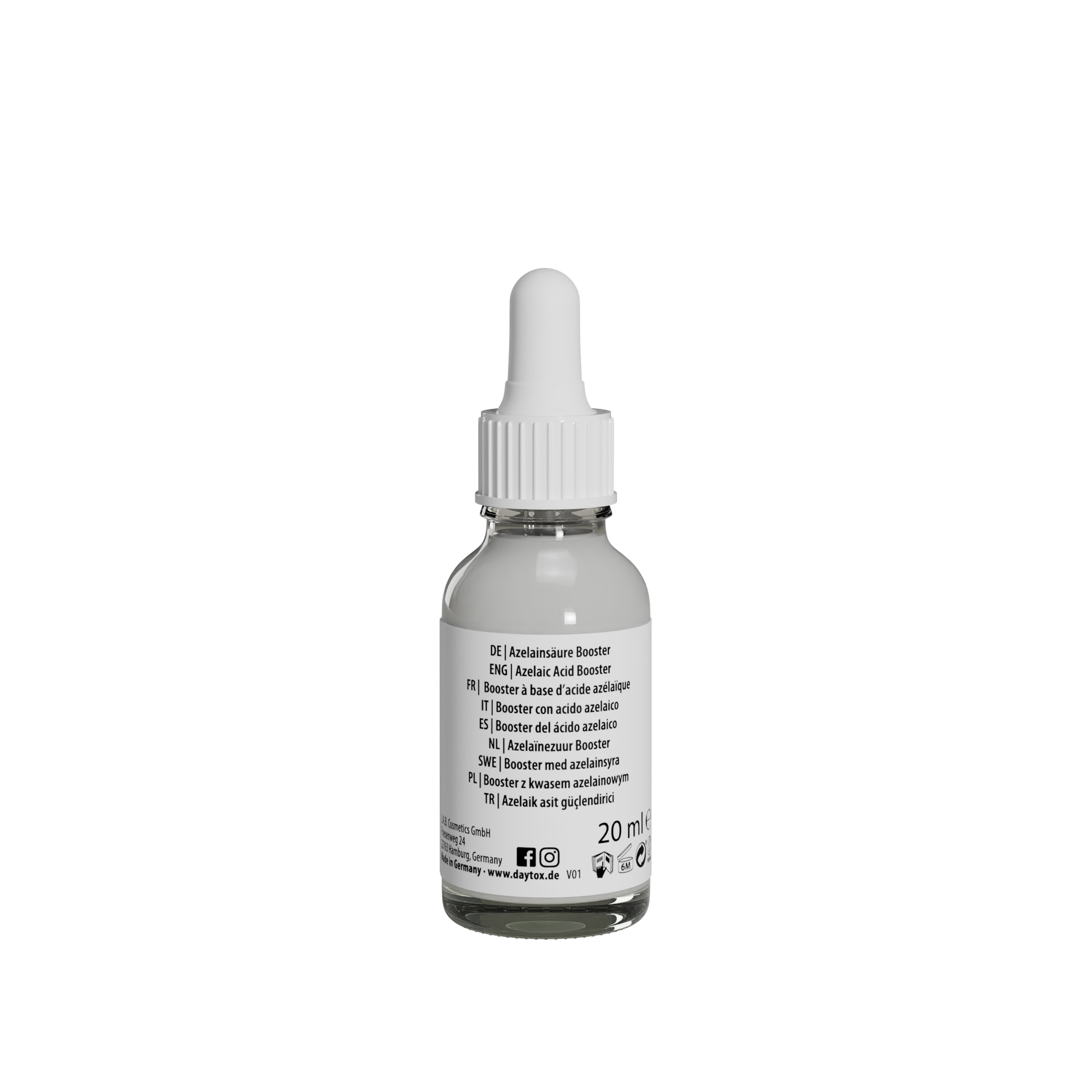Daytox Azelaic Acid Booster Rückseite des Produktes