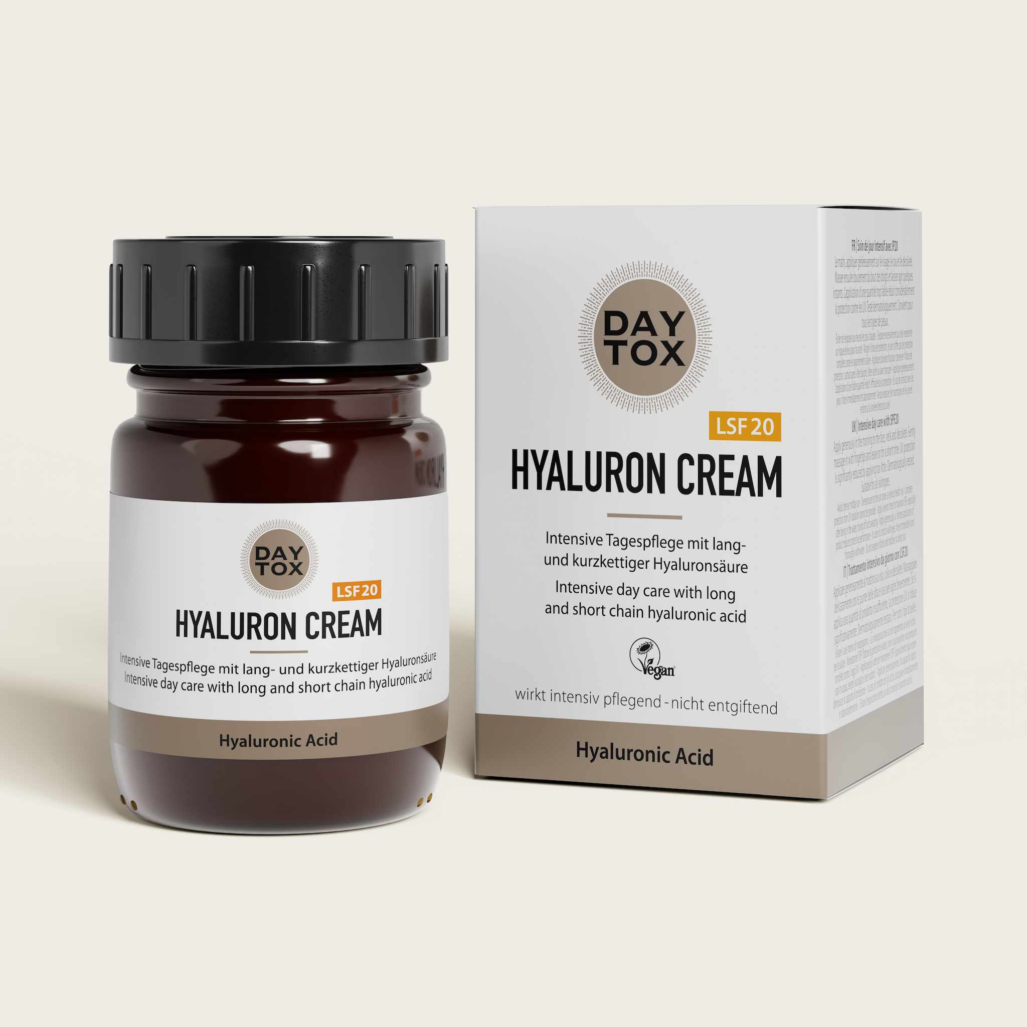 Hyaluron Cream LSF25 Tiegel und Verpackung