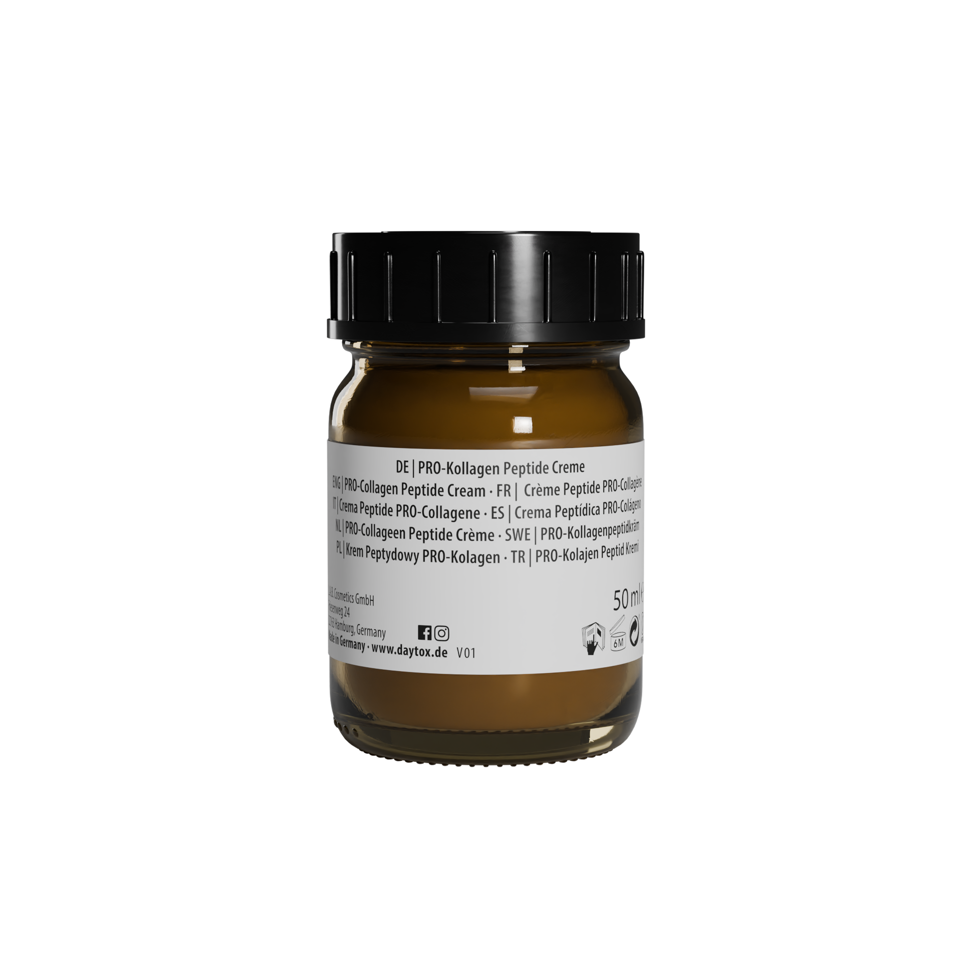 Daytox Pro-Collagen Peptide Cream Rückseite vom Glas
