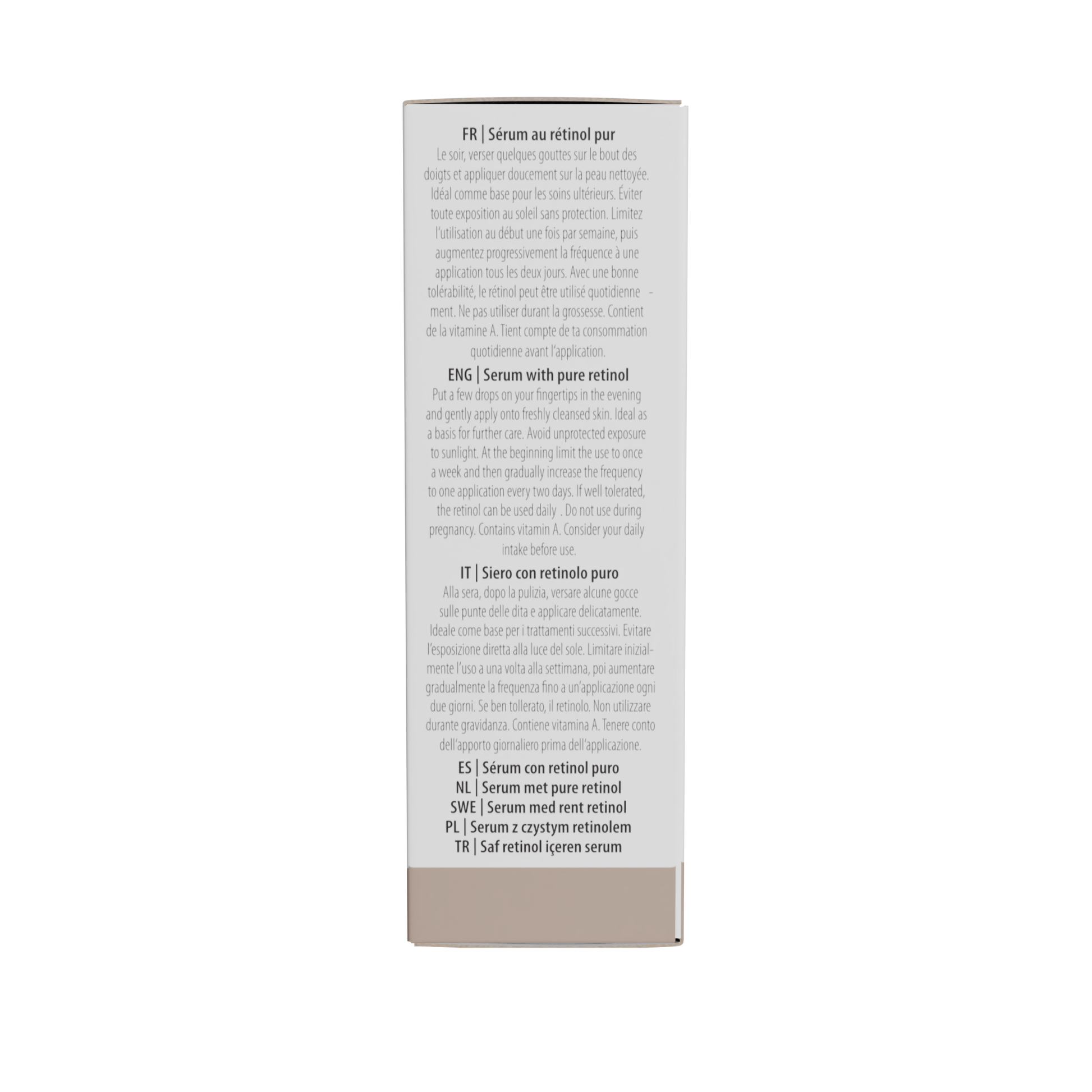 Daytox Retinol Serum Seite der Verpackung