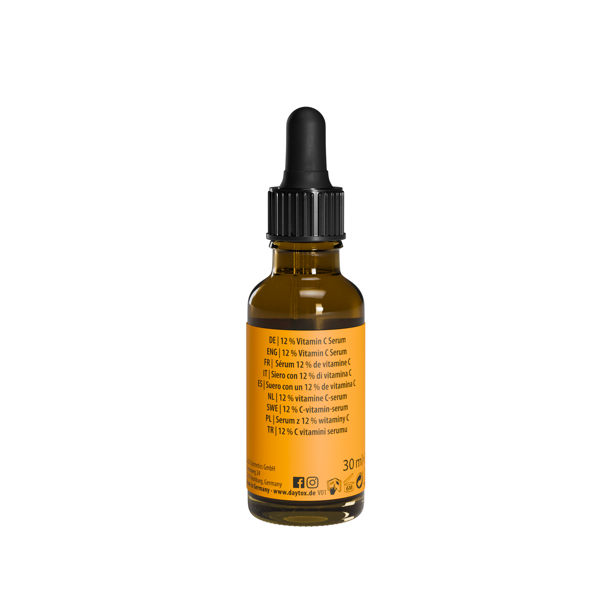 Daytox Vitamin C Serum Rückseite der Flasche