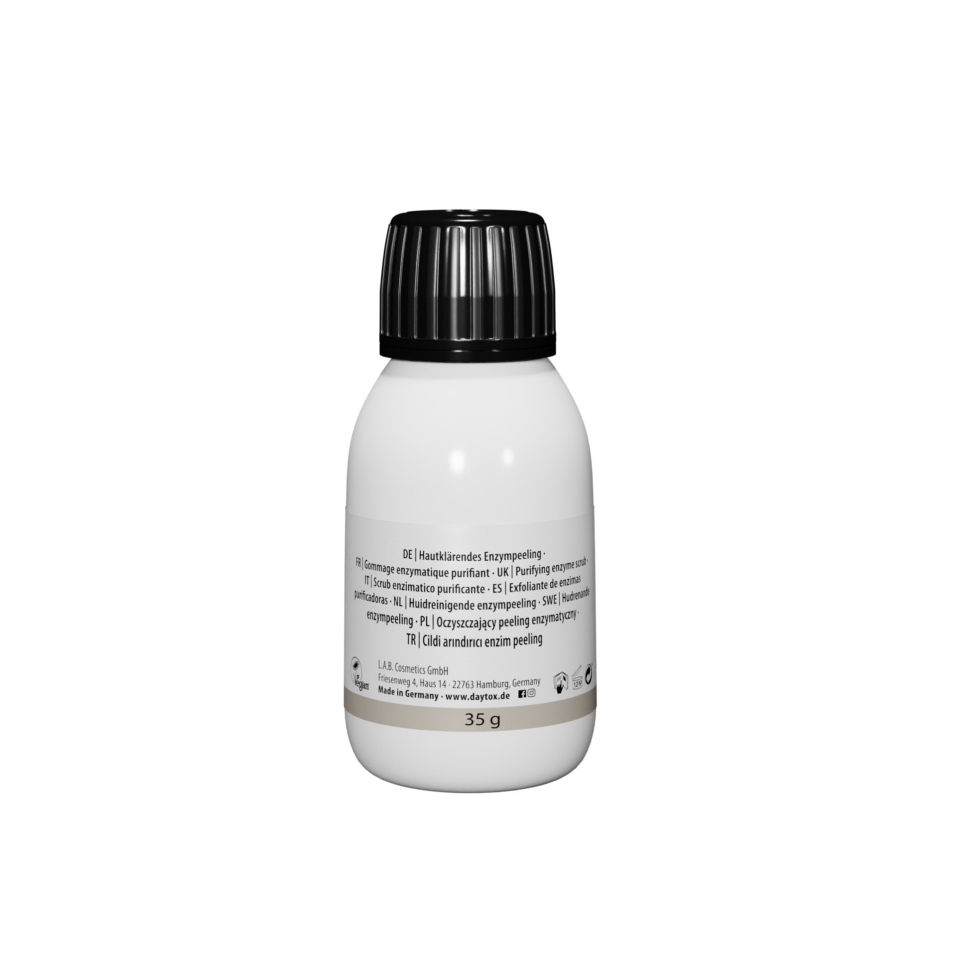 Daytox Enzyme Peeling Rückseite der Flasche